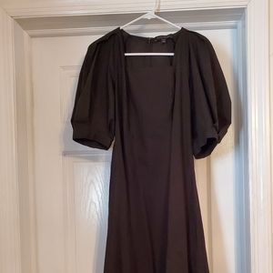 BR puff sleeve square neck cotton midi size 4